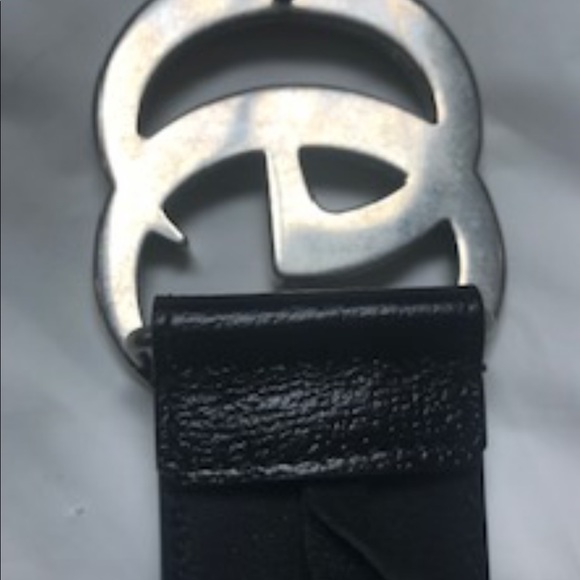 Gucci belt 90x36 Black with silver buckle GG main image 5